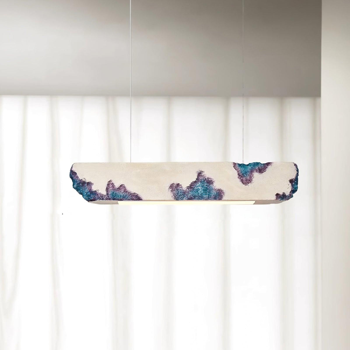 Lunar Gleam Suspension Texturée Minimaliste Céleste