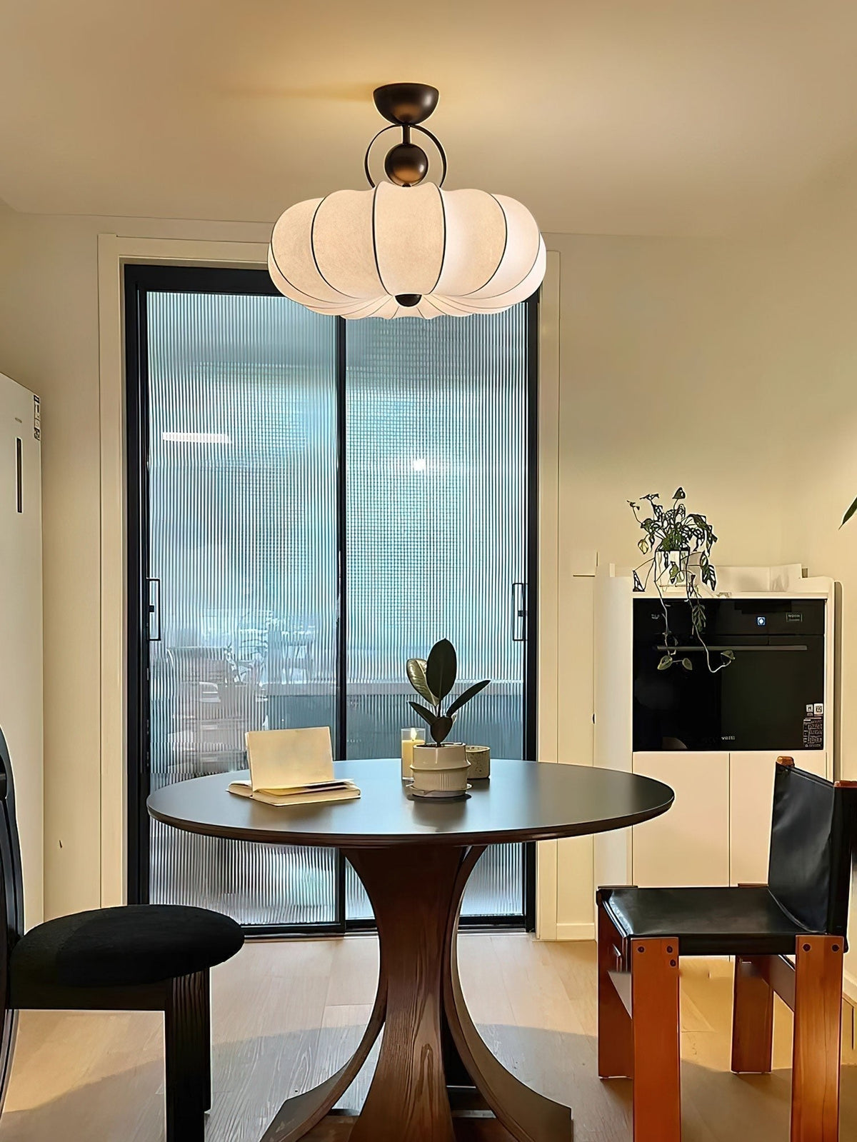 Yunshui Pétale Tissu Bronze Suspension Lumière