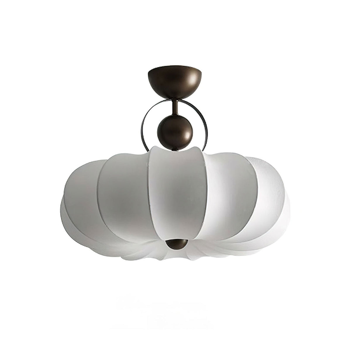 Yunshui Pétale Tissu Bronze Suspension Lumière