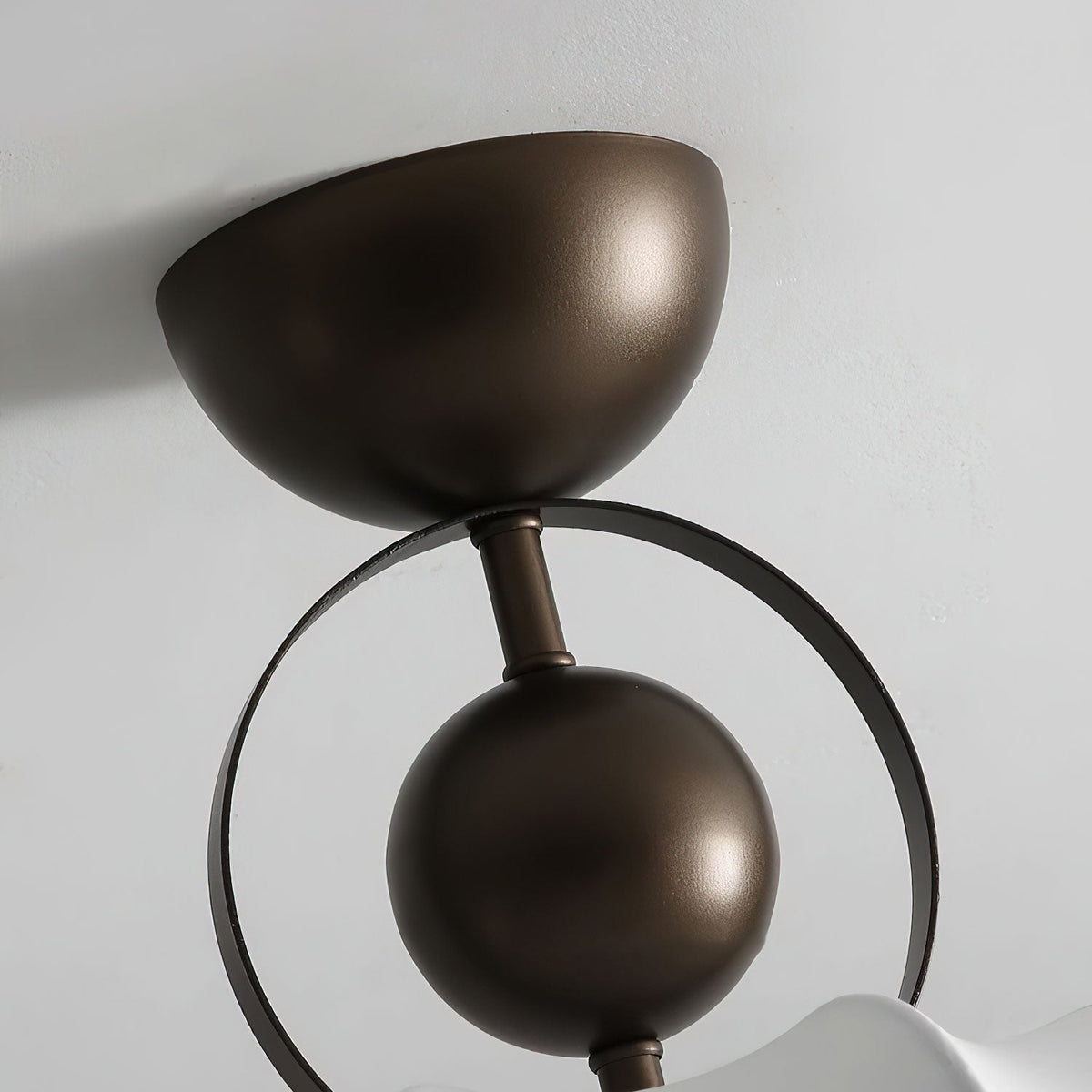 Yunshui Pétale Tissu Bronze Suspension Lumière