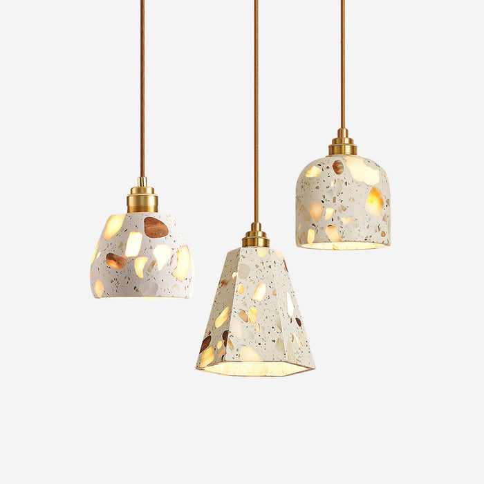 Lunette Suspension Terrazzo Sculptural Lumineuse