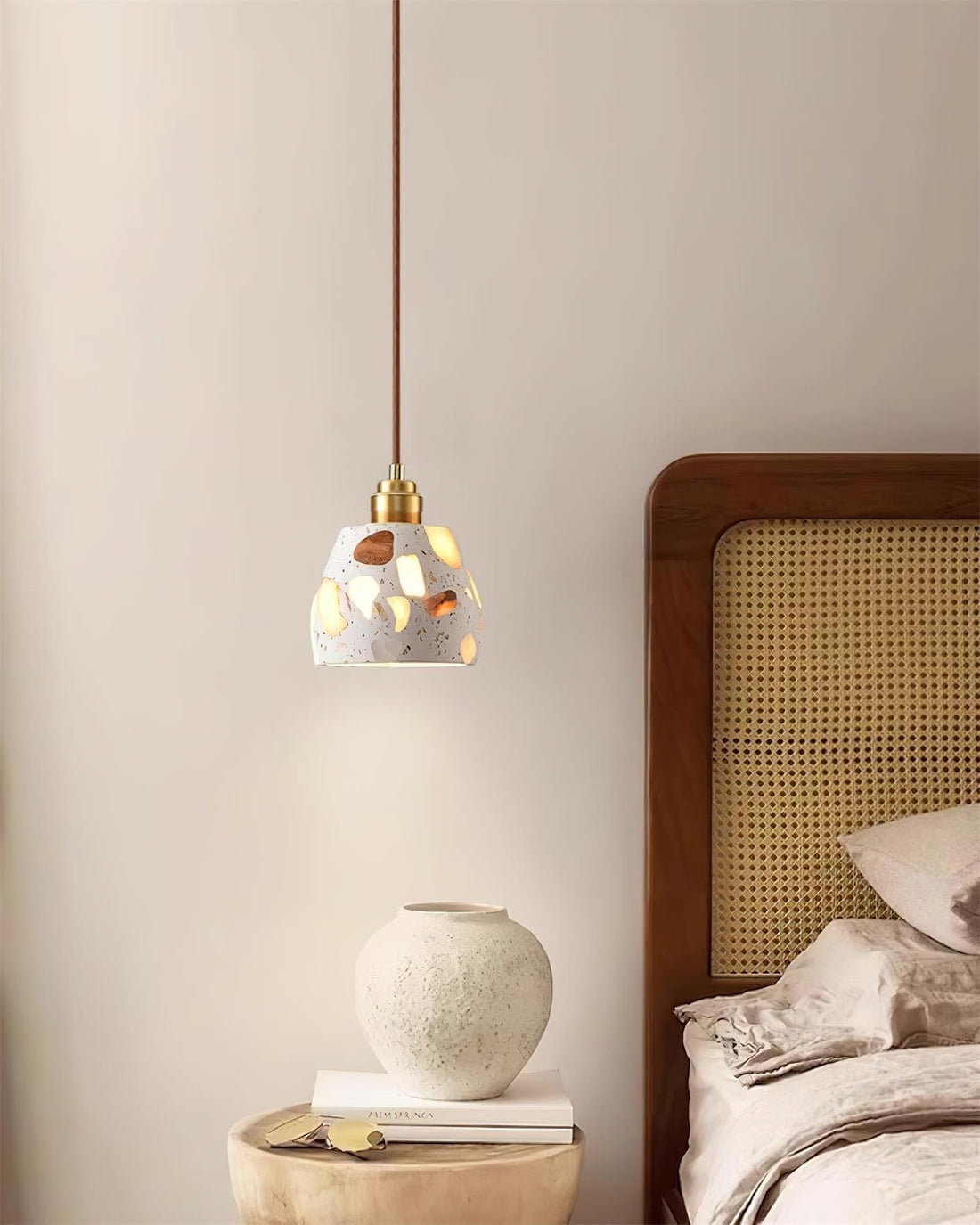 Lunette Suspension Terrazzo Sculptural Lumineuse