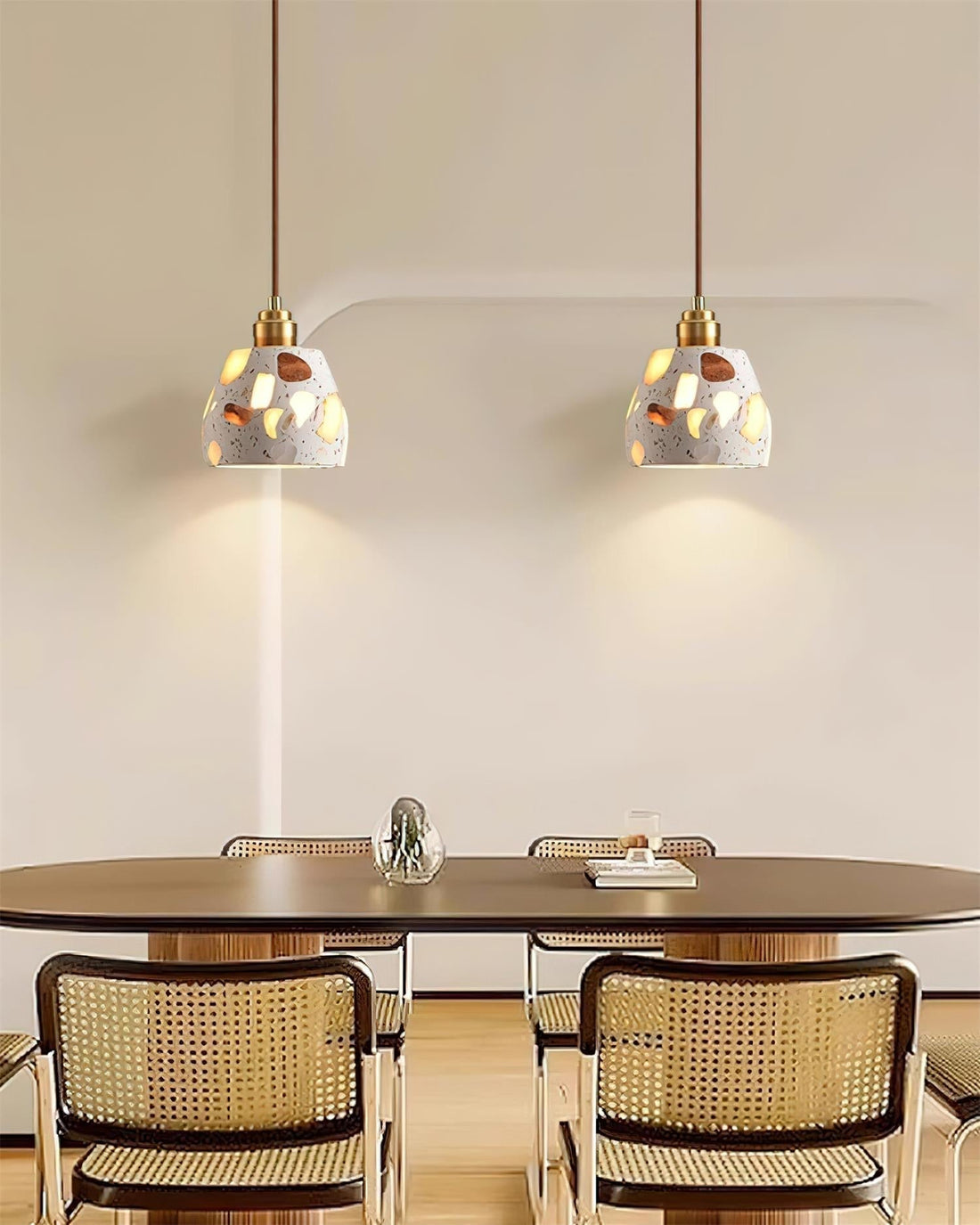 Lunette Suspension Terrazzo Sculptural Lumineuse