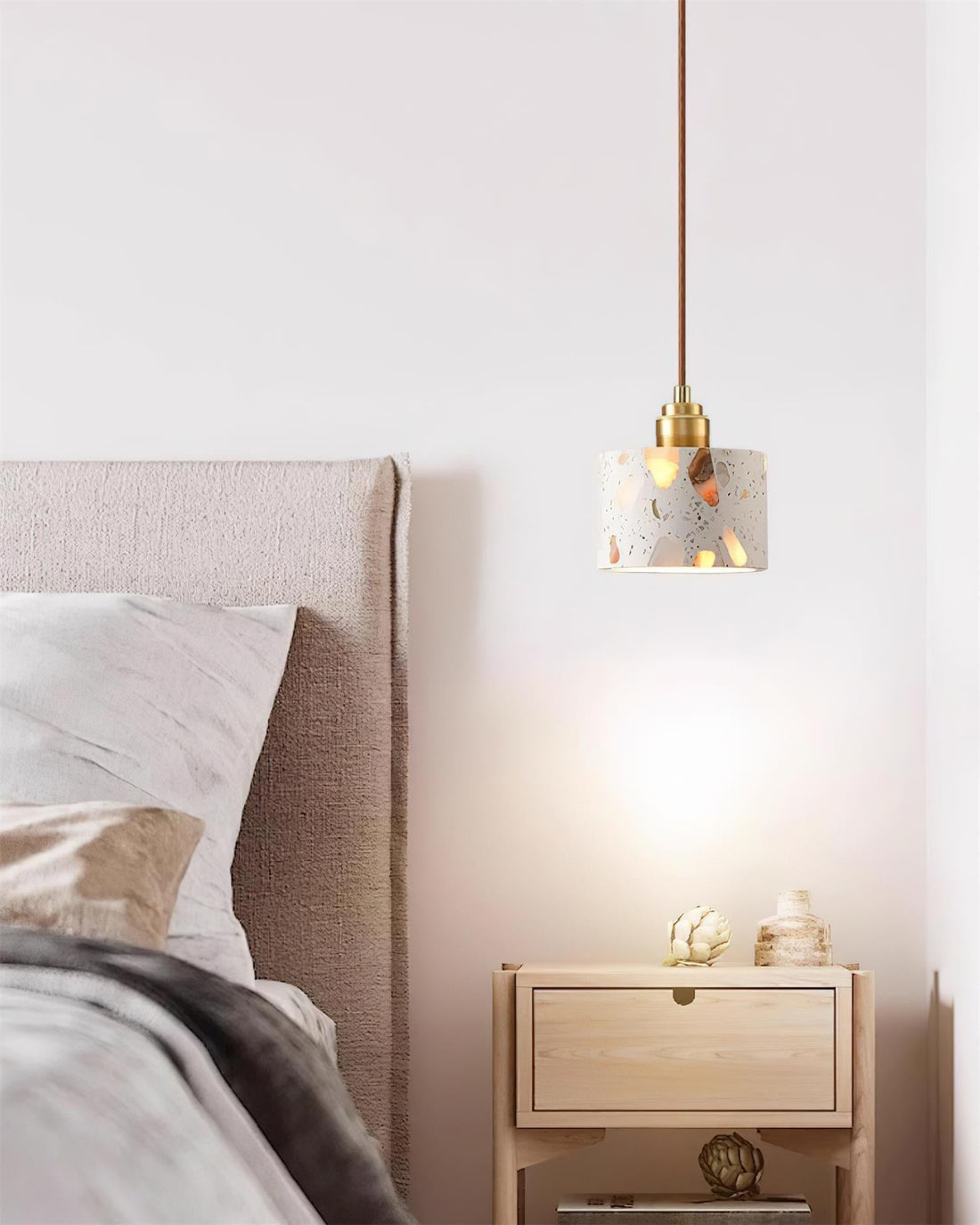 Lunette Suspension Terrazzo Sculptural Lumineuse