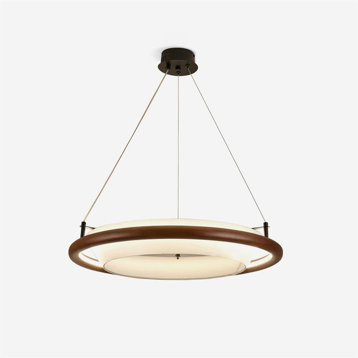 Breno Lustre Anneau en Bois Minimaliste