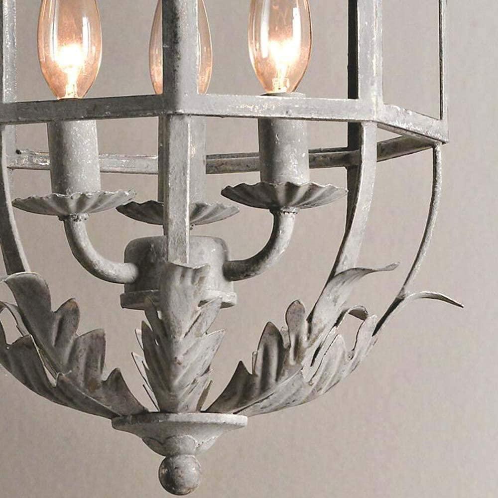 Lustra Lustre Rétro Cage Grise Bougie