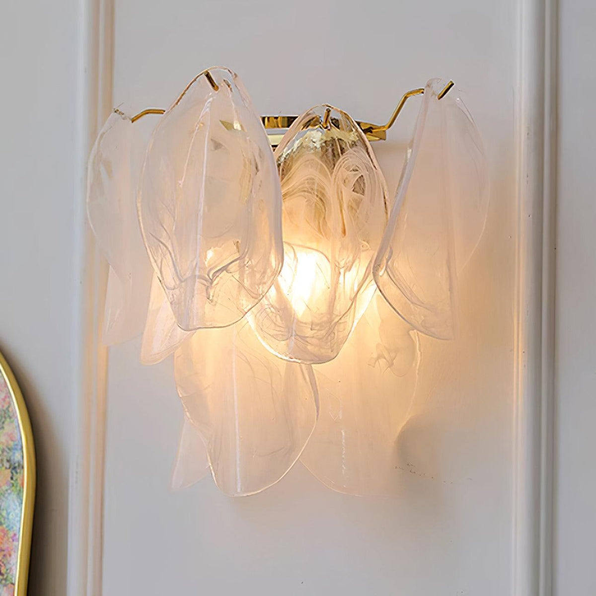 Evelo Lustra Applique Murale Verre Pétale