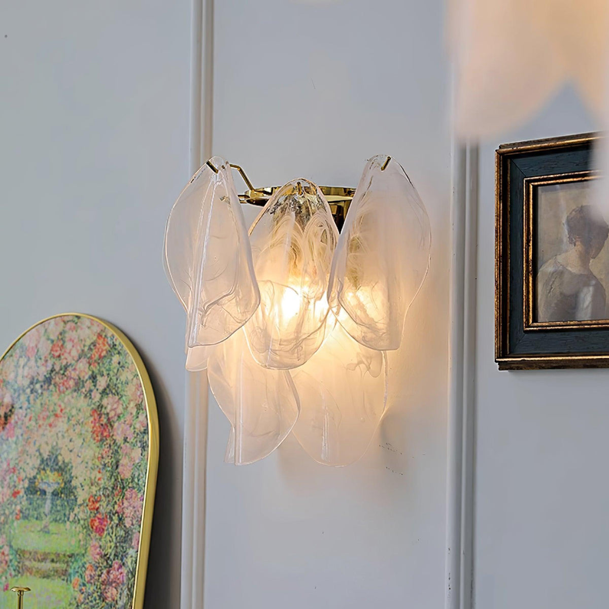 Evelo Lustra Applique Murale Verre Pétale