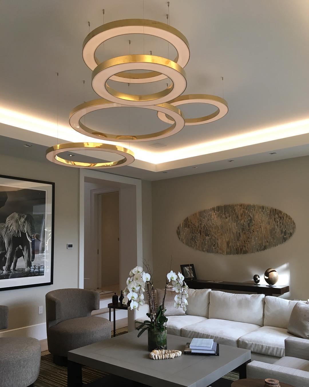 Lustra Suspension Dorée Moderne