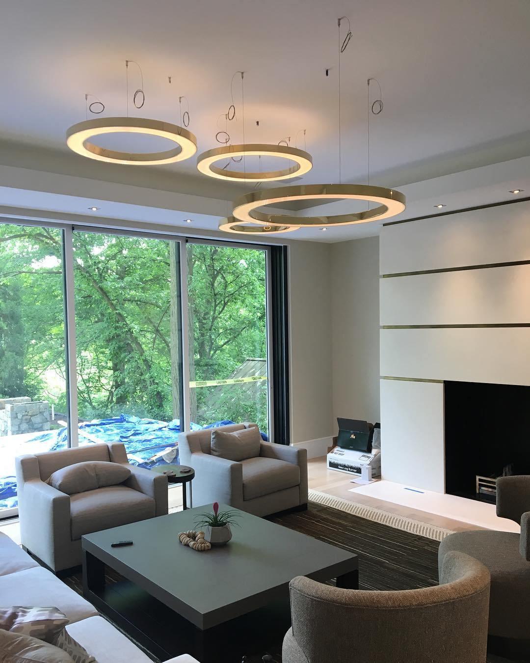 Lustra Suspension Dorée Moderne