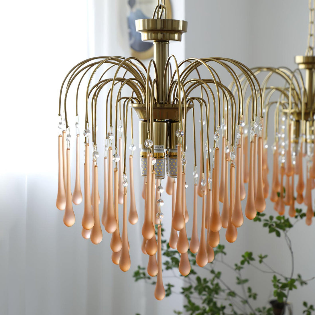 Lustra Lustre Bras Dorés et Cristal