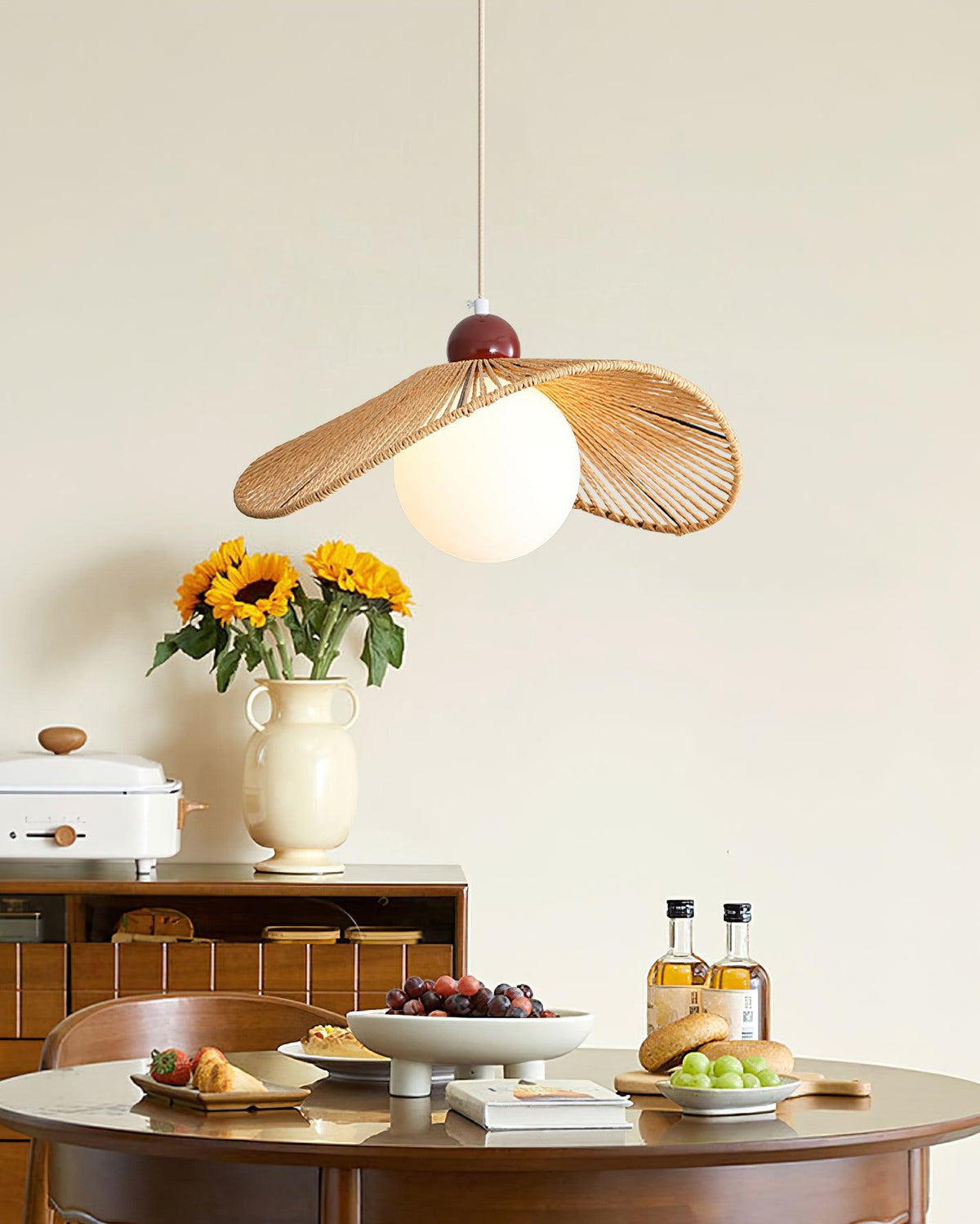 Hikari Lampe Suspension Bois Moderne