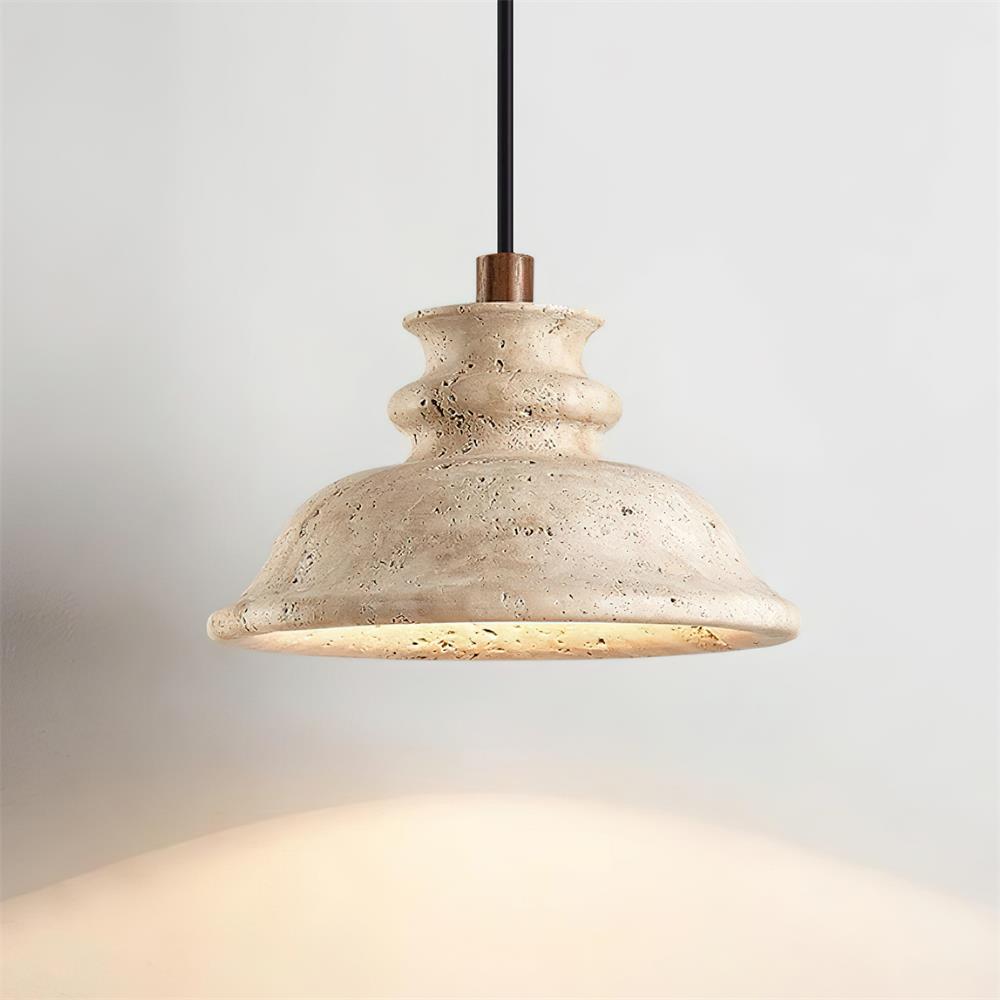 Ritta Suspension Abat-jour Travertin Sculpté