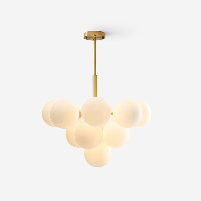 Lustre Globe en Verre Cluster Cadre en Laiton Moderne Minimaliste pour Maison