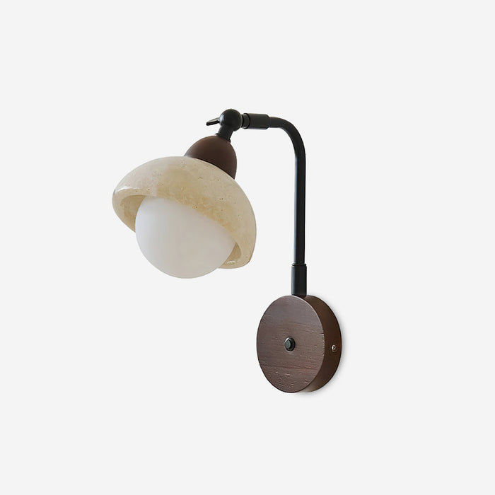 Solaro Applique Murale Travertin Blanc Globe Opalescent