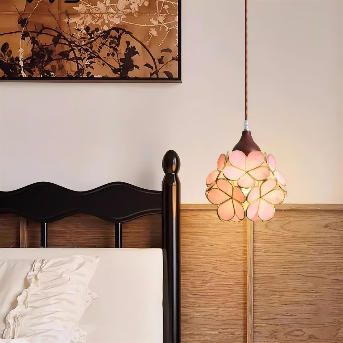 Velina Lustra Lampe Suspendue Pétale Rose