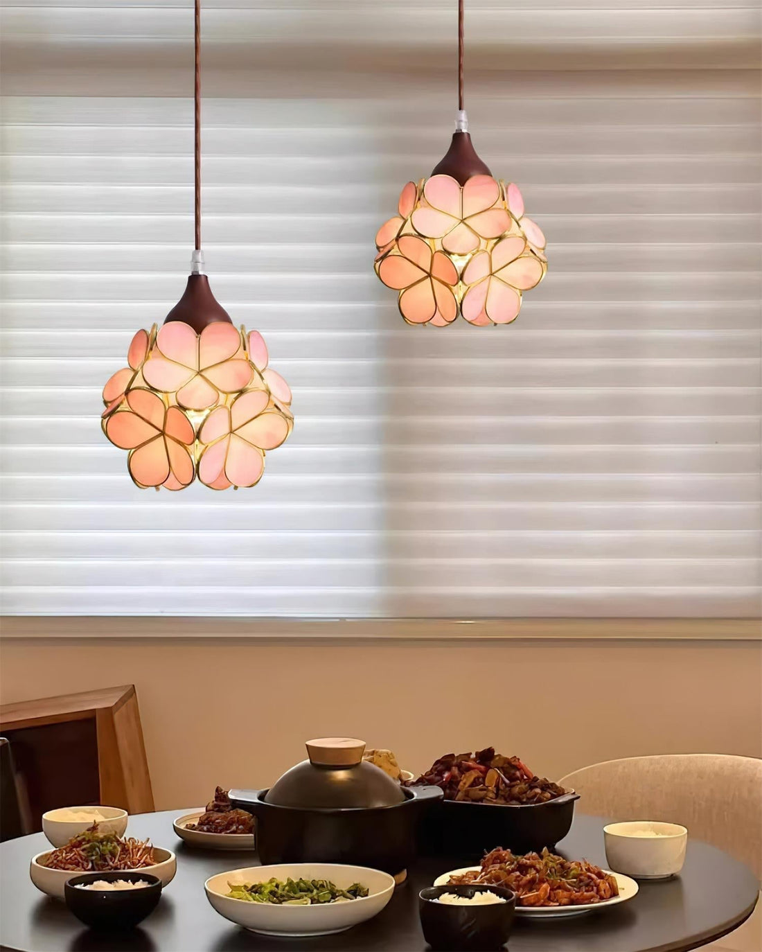Velina Lustra Lampe Suspendue Pétale Rose