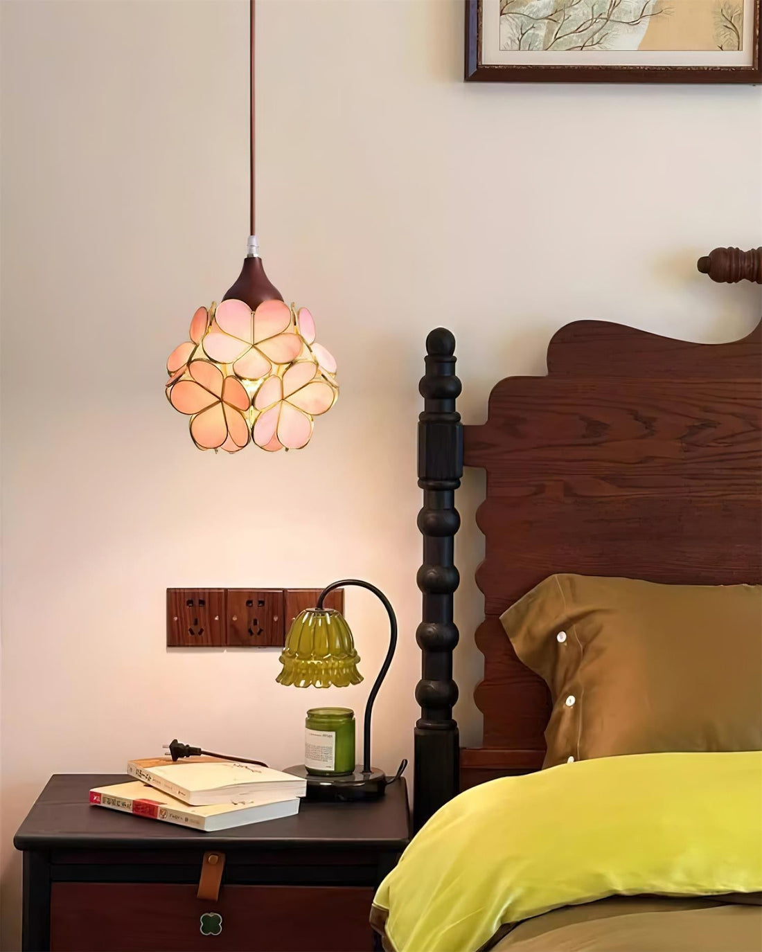 Velina Lustra Lampe Suspendue Pétale Rose