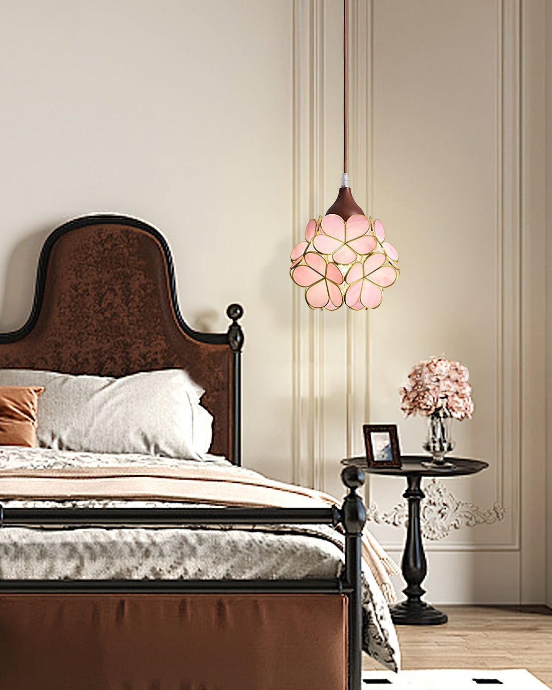 Velina Lustra Lampe Suspendue Pétale Rose