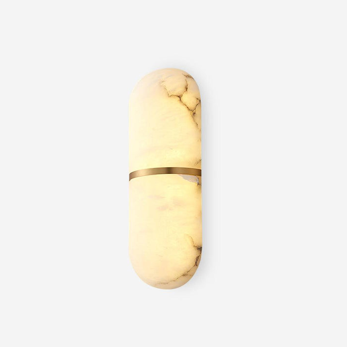 Applique Murale Capsule en Albâtre Bande en Laiton Lueur Ambiante Luxe Douce