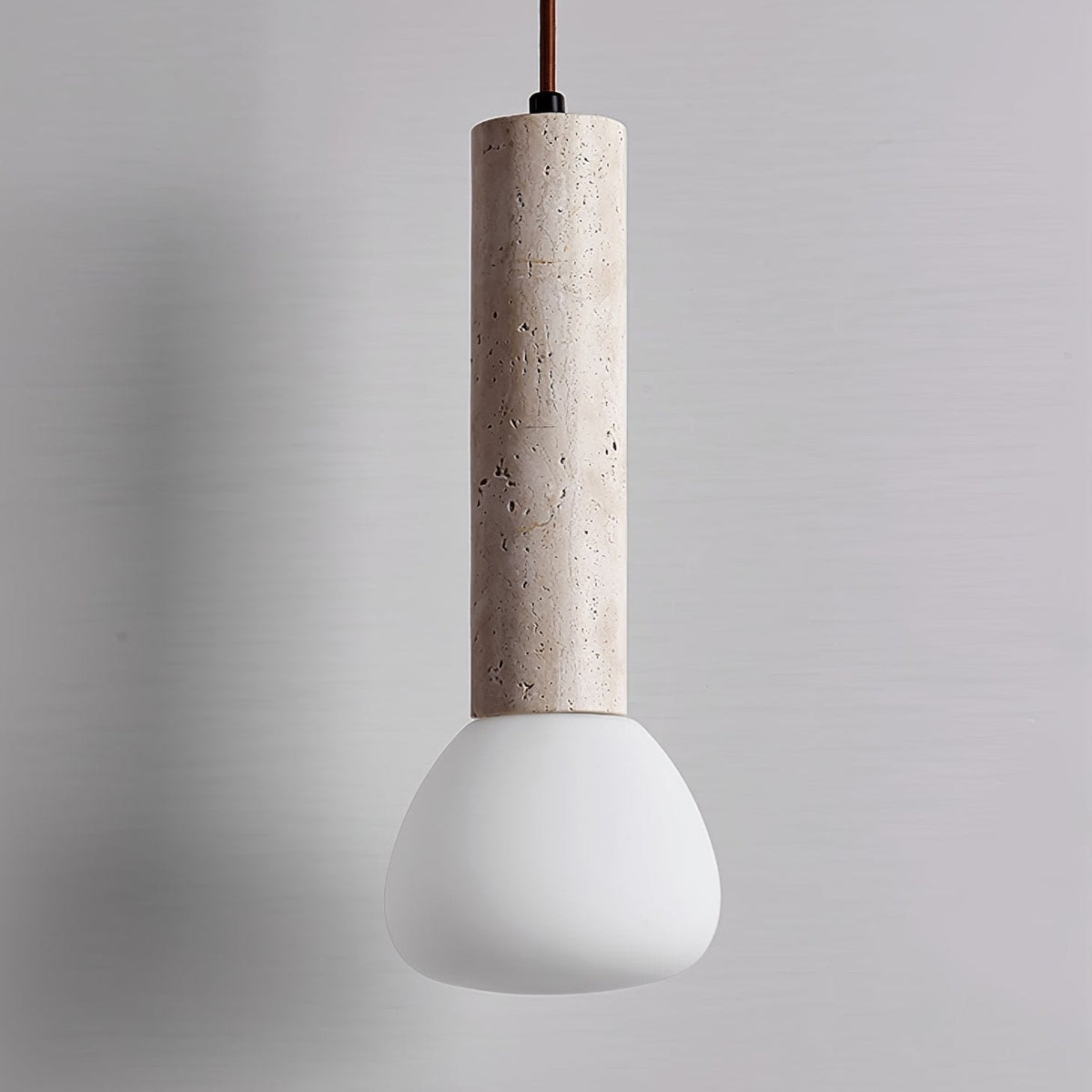 Cicaris Lampe Suspendue Minimaliste en Travertin
