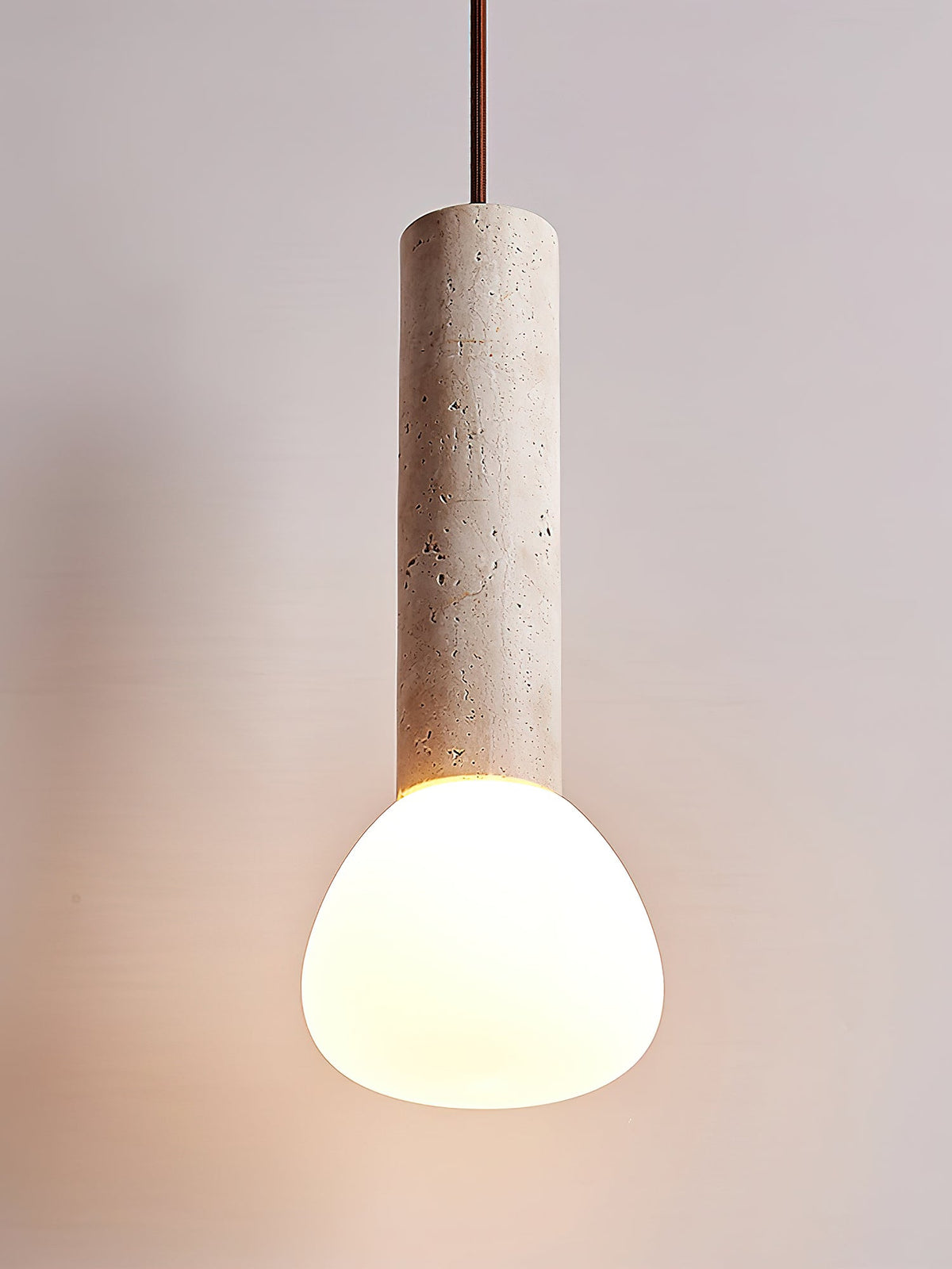Cicaris Lampe Suspendue Minimaliste en Travertin