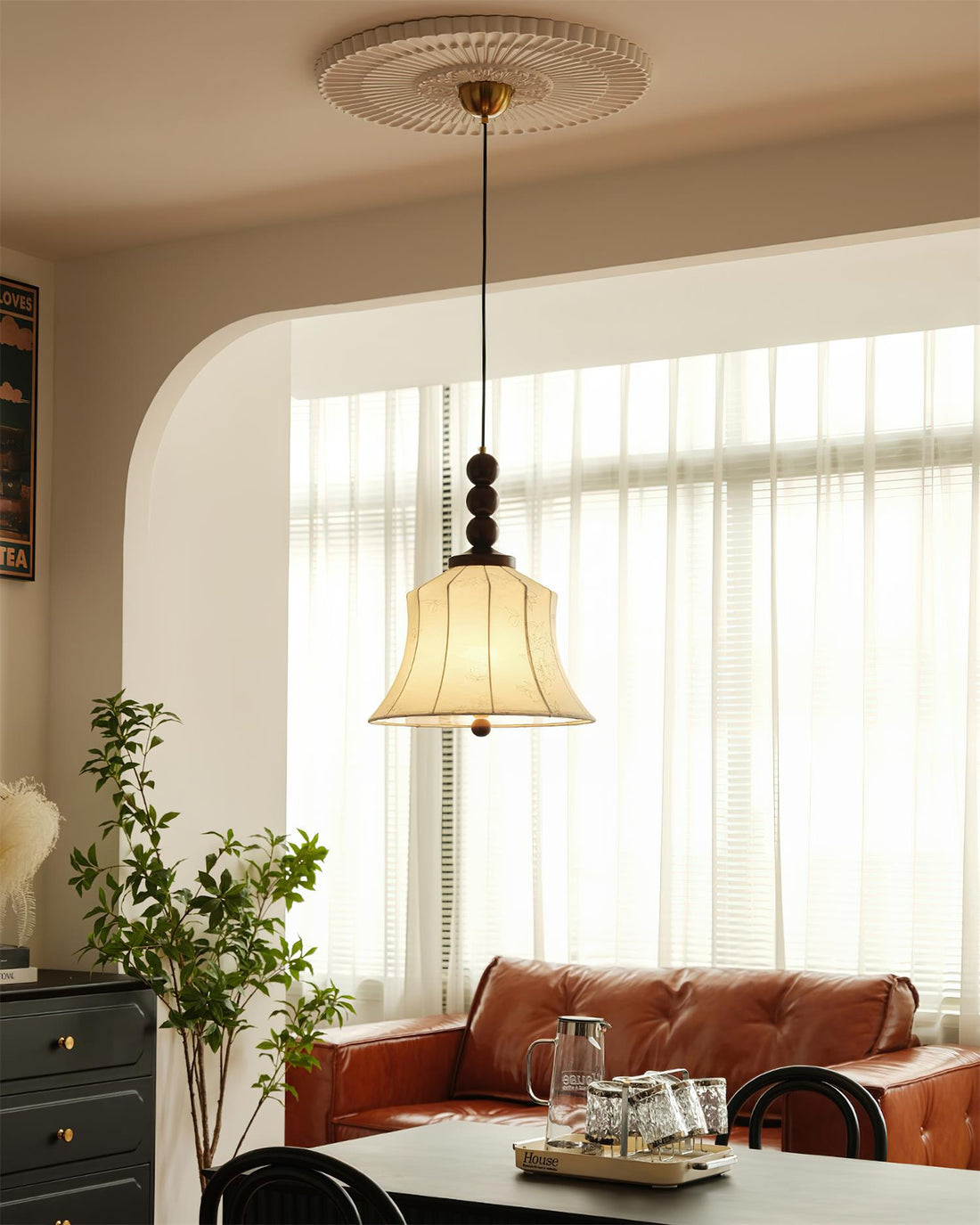 Materia Suspension Ligne Art Florale Bois Rustique
