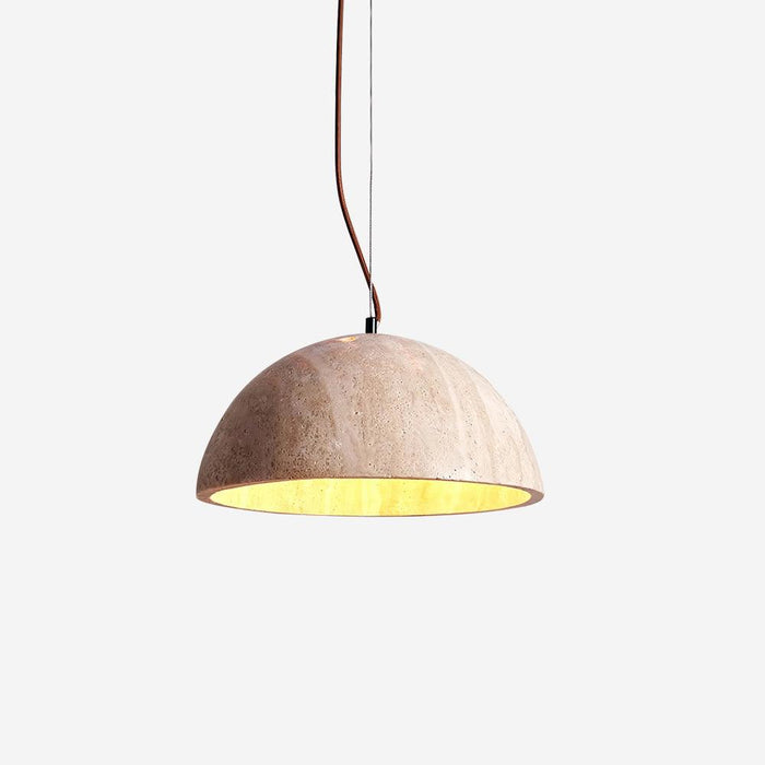 Virelli Suspension Abat-jour Dôme Travertin Chic Industriel Lueur Douce