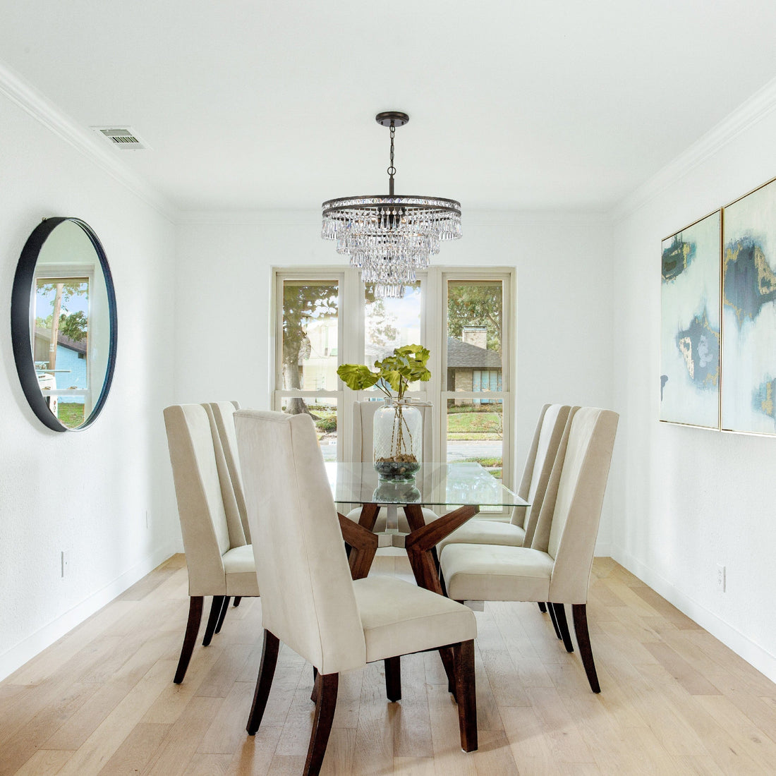 Eurvaryra Lustre Métal Cristal Luxe Postmoderne