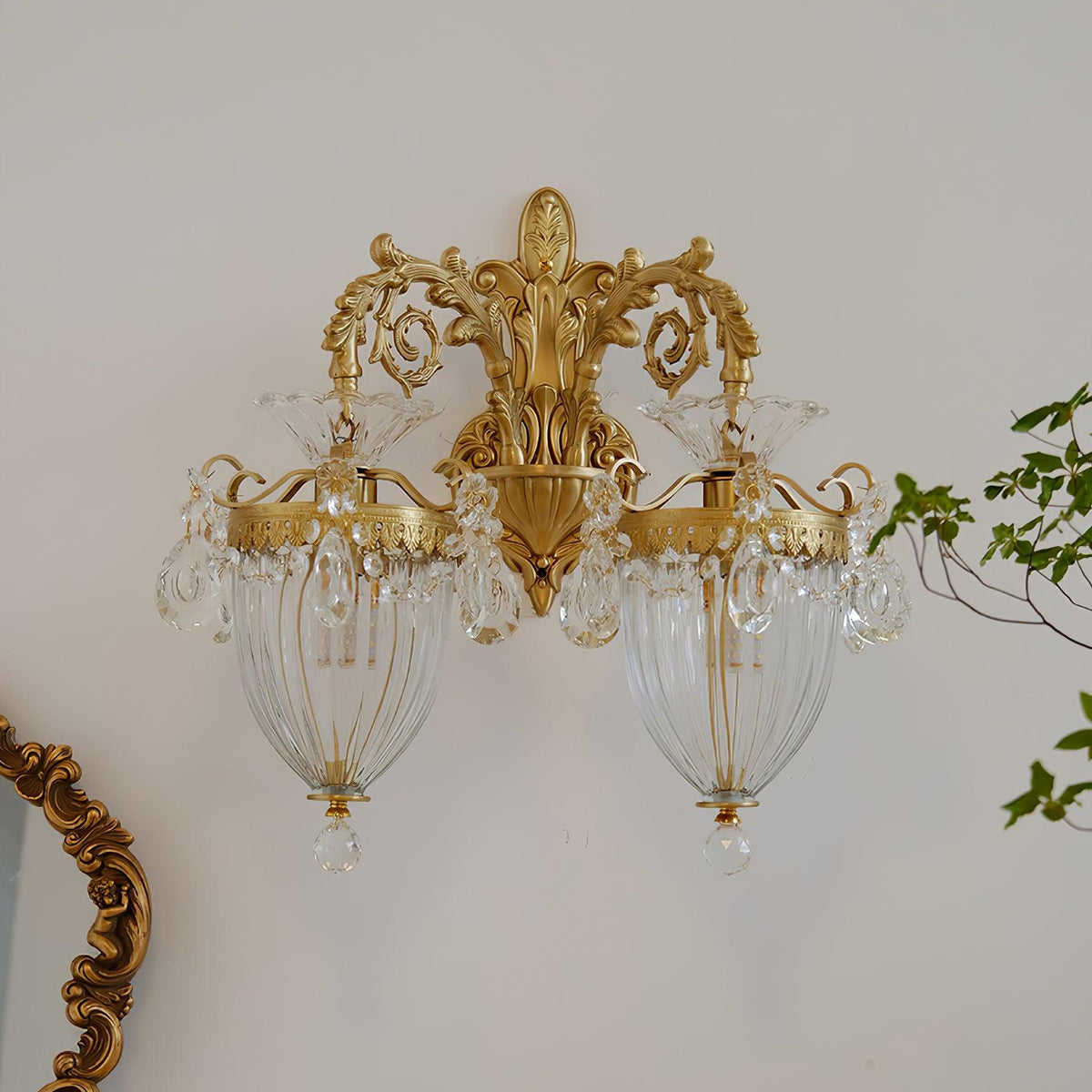 Elosia Lustra Applique Murale Double Dorée Élégante
