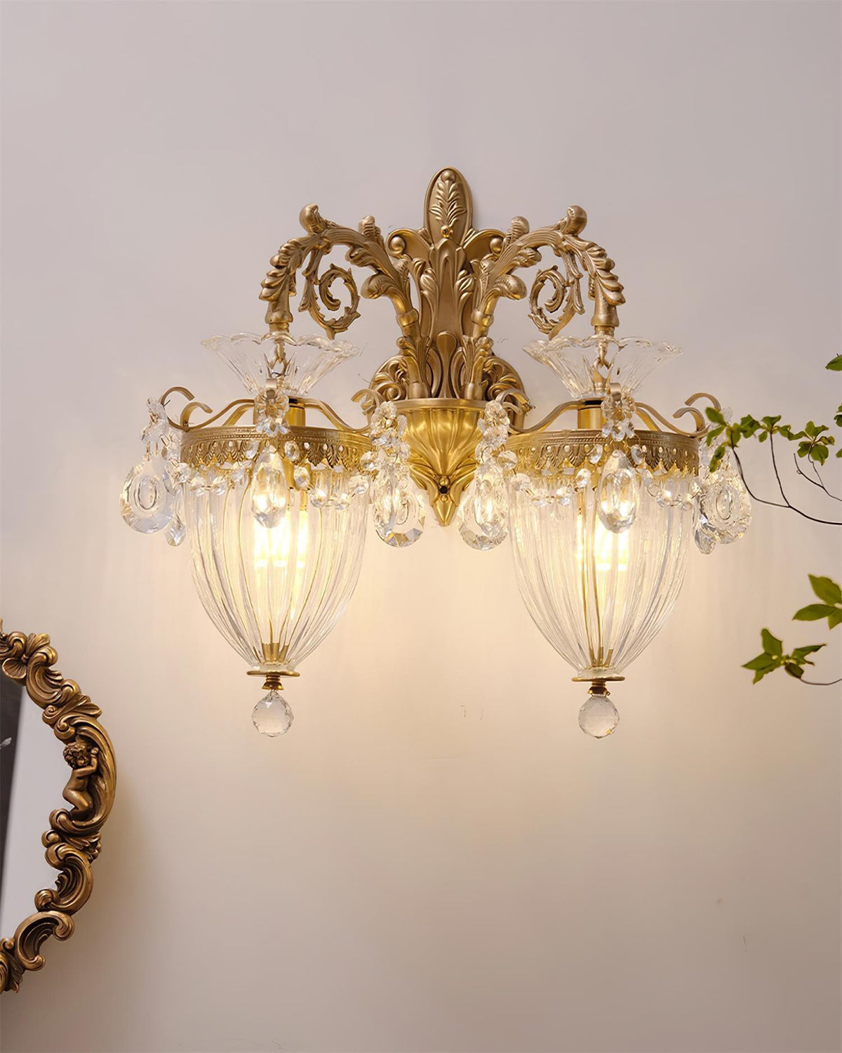 Elosia Lustra Applique Murale Double Dorée Élégante