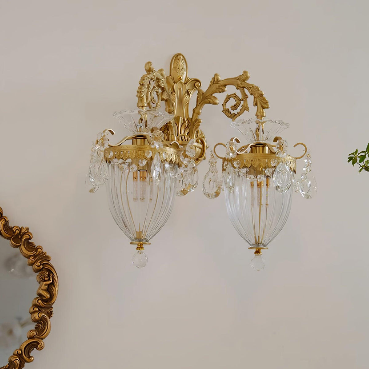 Elosia Lustra Applique Murale Double Dorée Élégante