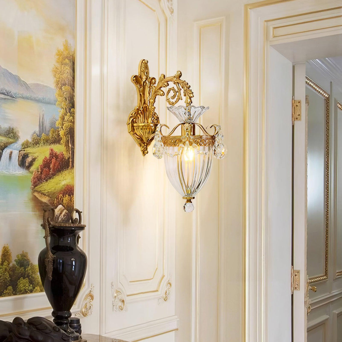 Elosia Lustra Applique Murale Double Dorée Élégante