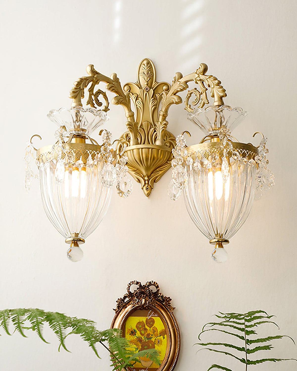 Elosia Lustra Applique Murale Double Dorée Élégante