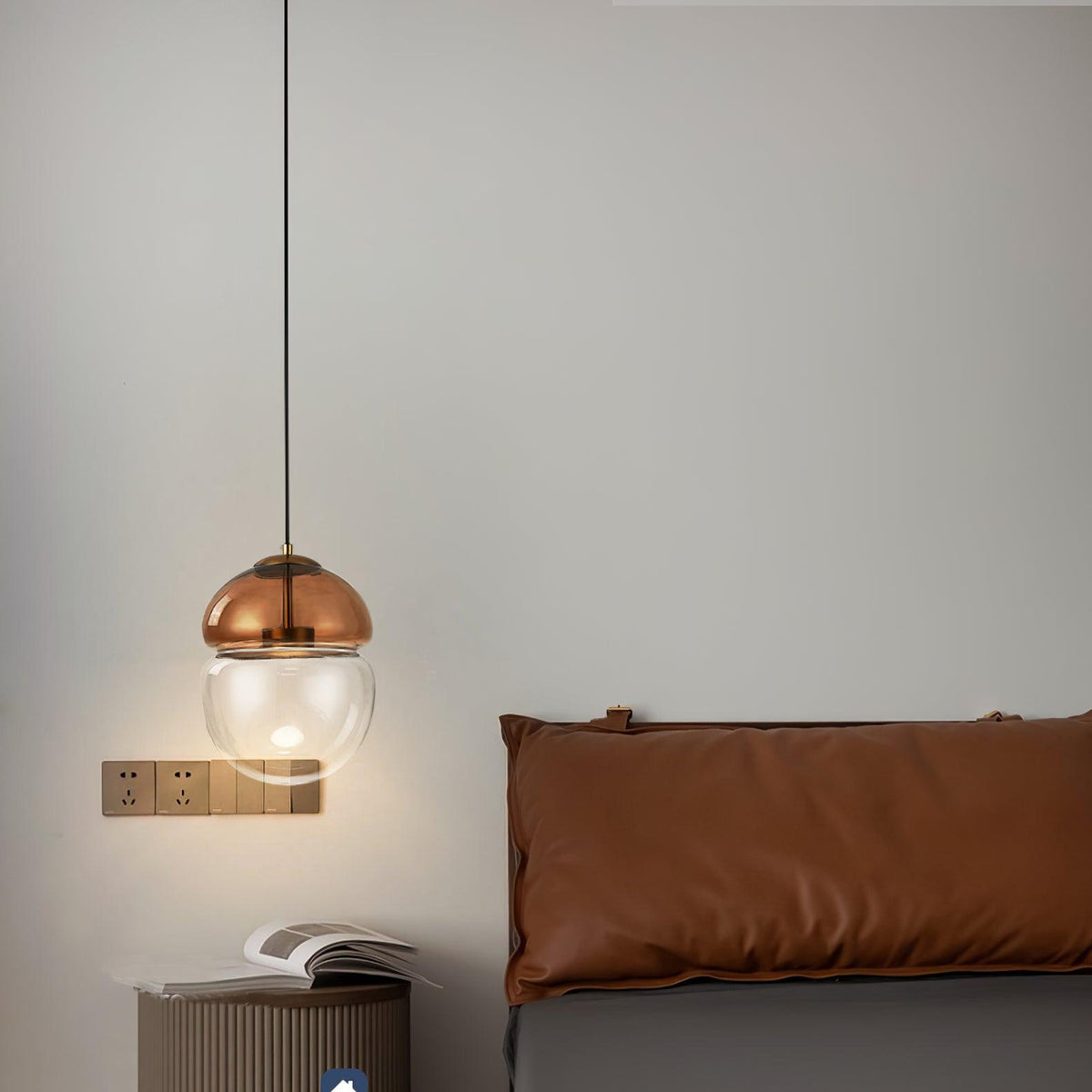 Aged Lampe Suspension Verre Dôme Minimaliste