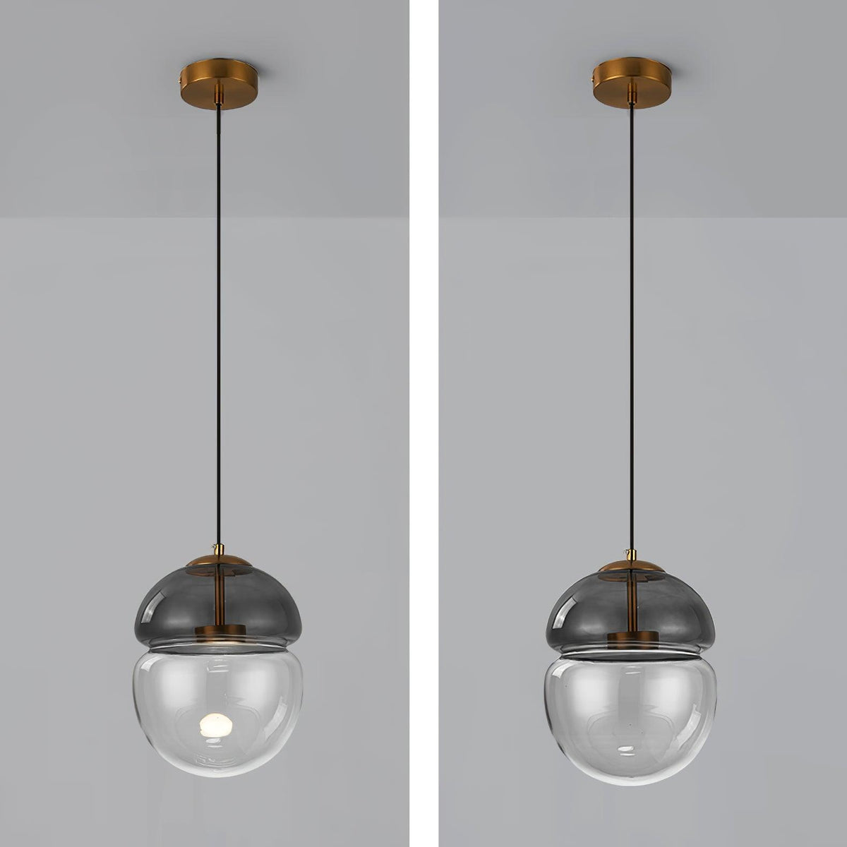 Aged Lampe Suspension Verre Dôme Minimaliste