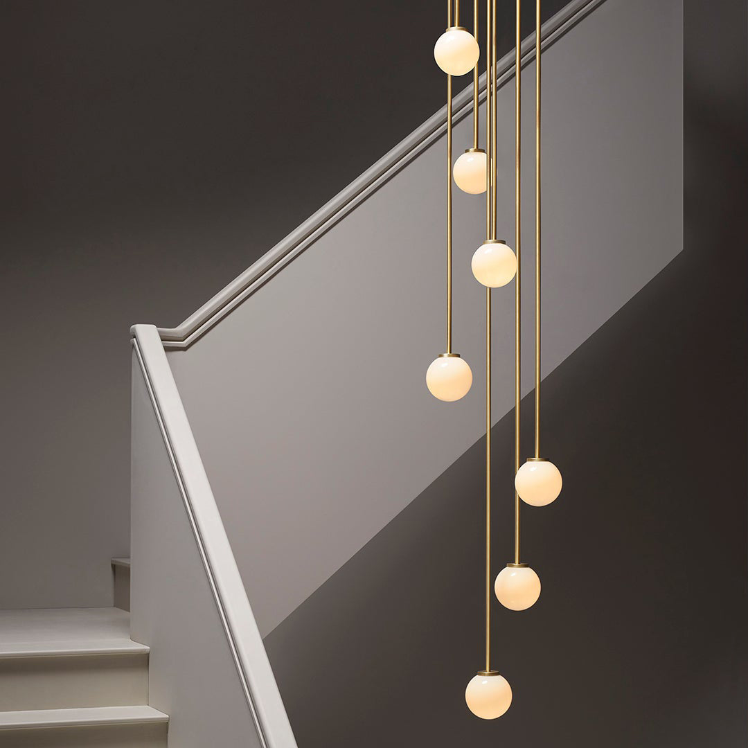 Nyrinis Lustre Groupé Laiton Verre Minimaliste Moderne