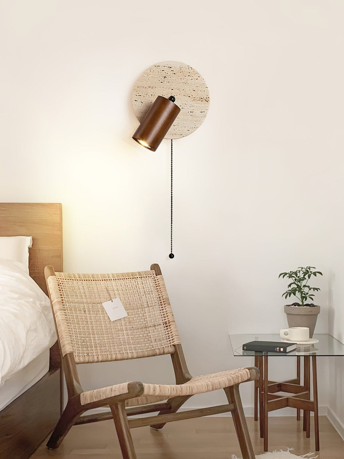 Evzoryra Applique Murale Disc Swing en Travertin