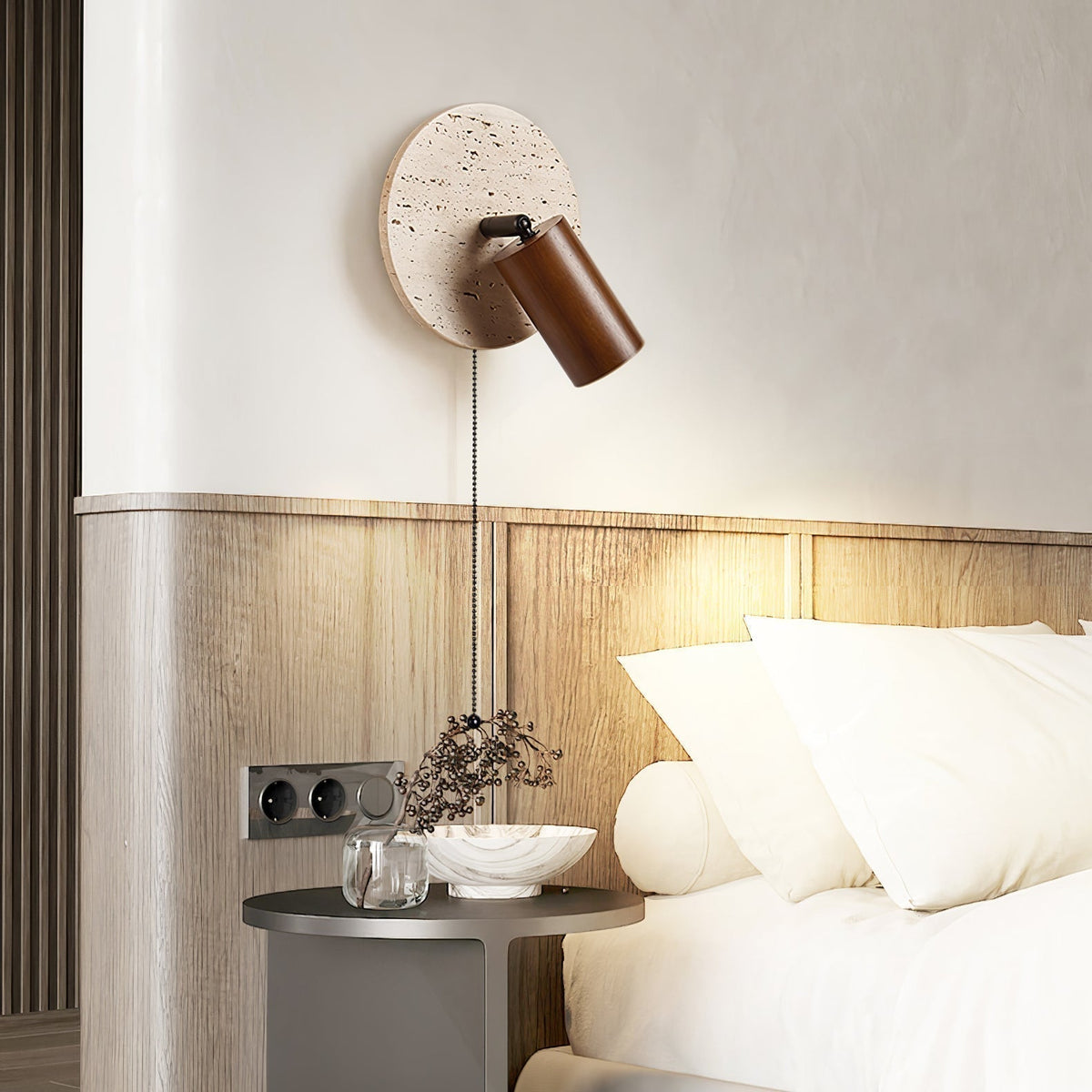 Evzoryra Applique Murale Disc Swing en Travertin