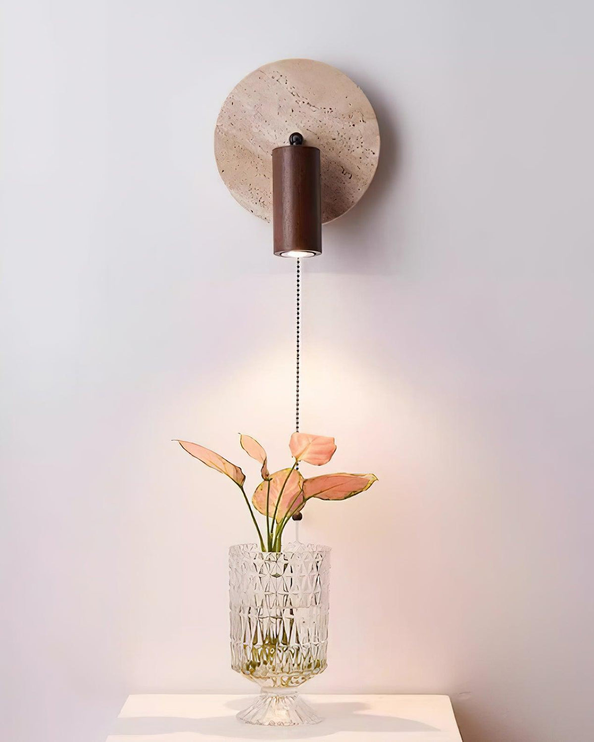 Evzoryra Applique Murale Disc Swing en Travertin