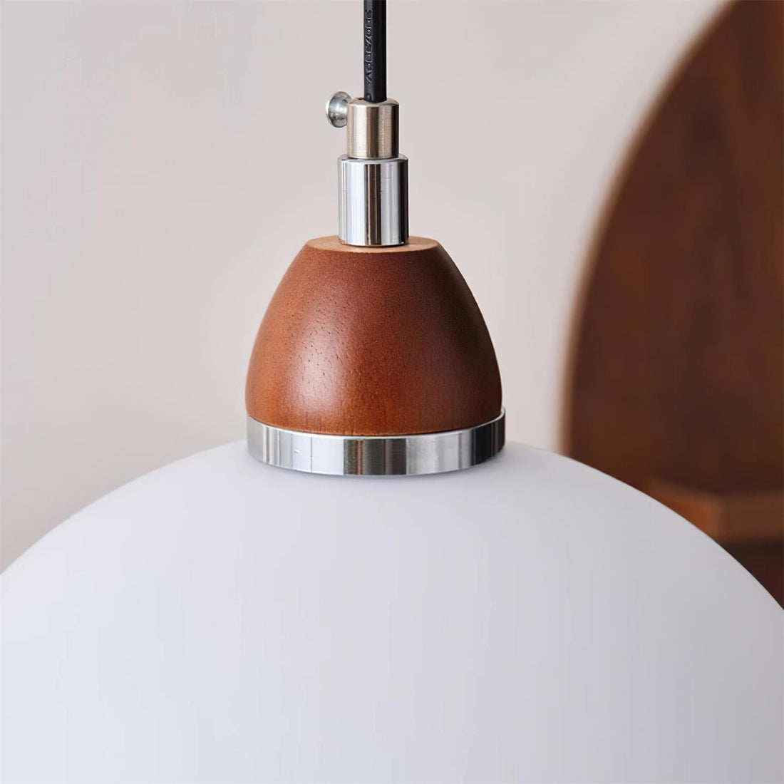 Milagro Suspension Lampe Dôme Accent en Bois Minimaliste