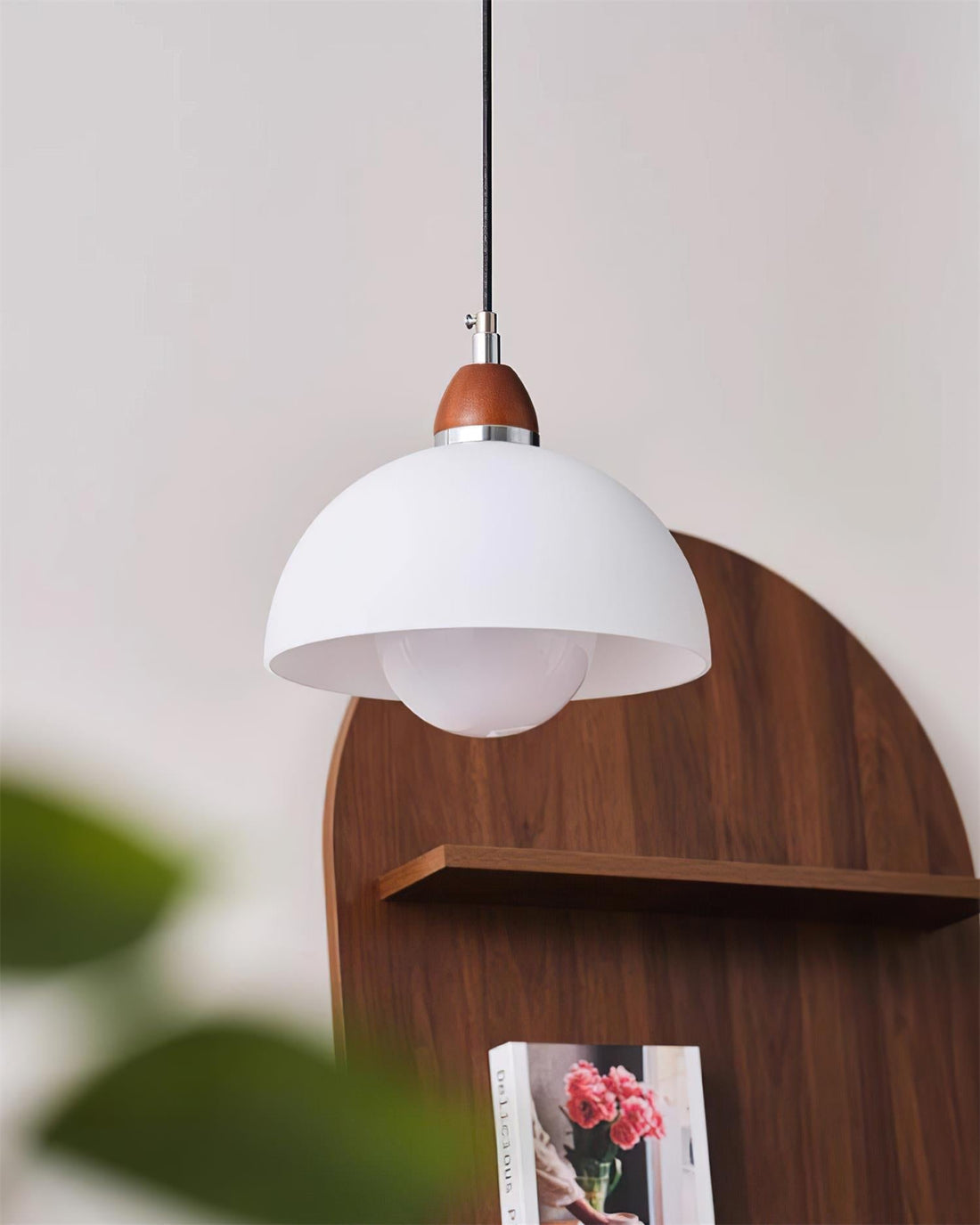 Milagro Suspension Lampe Dôme Accent en Bois Minimaliste