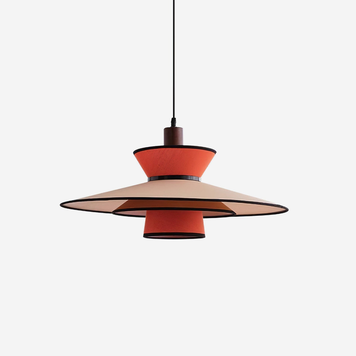 Milano Suspension Lampe Géométrique en Tissu Superposé Rouge