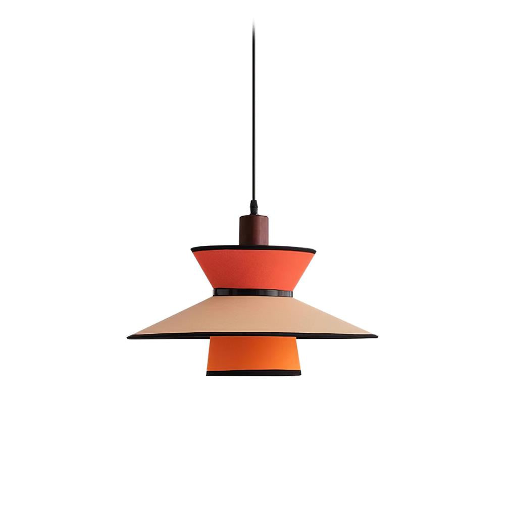 Milano Suspension Lampe Géométrique en Tissu Superposé Rouge