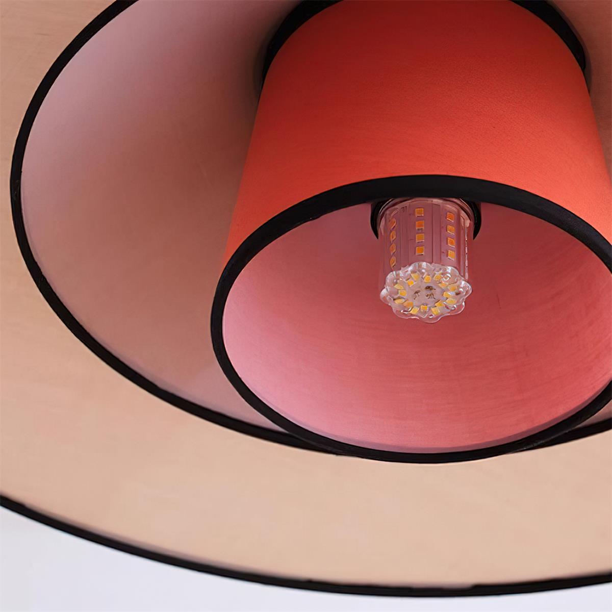 Milano Suspension Lampe Géométrique en Tissu Superposé Rouge