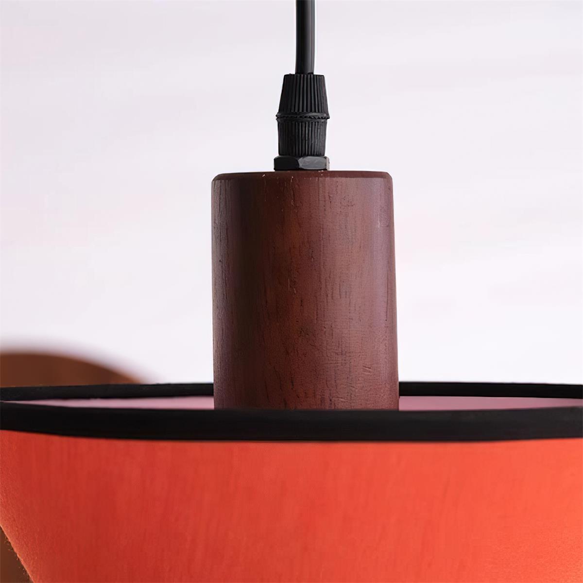 Milano Suspension Lampe Géométrique en Tissu Superposé Rouge