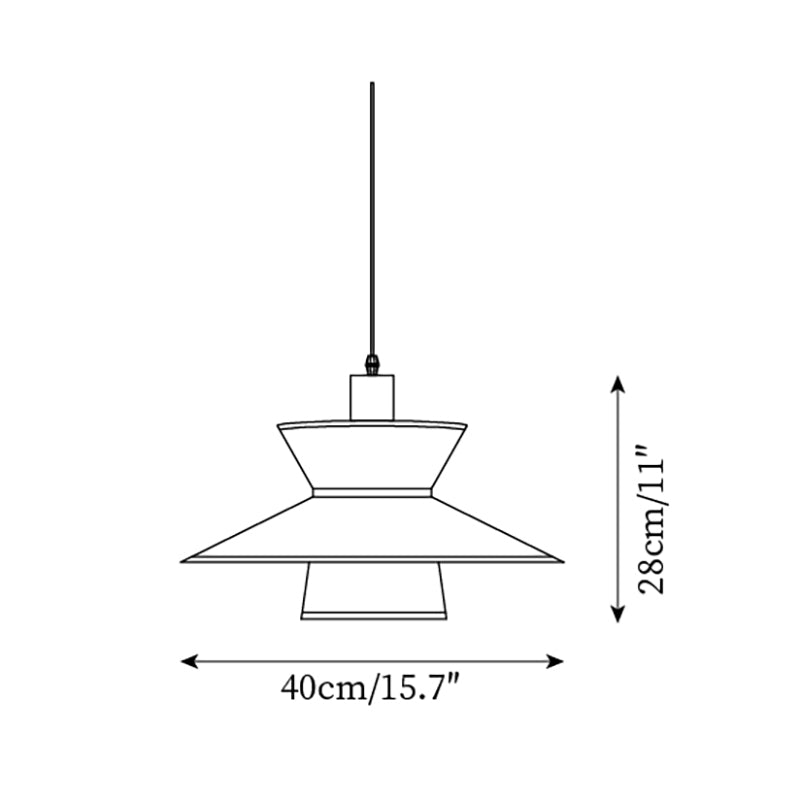 Milano Suspension Lampe Géométrique en Tissu Superposé Rouge