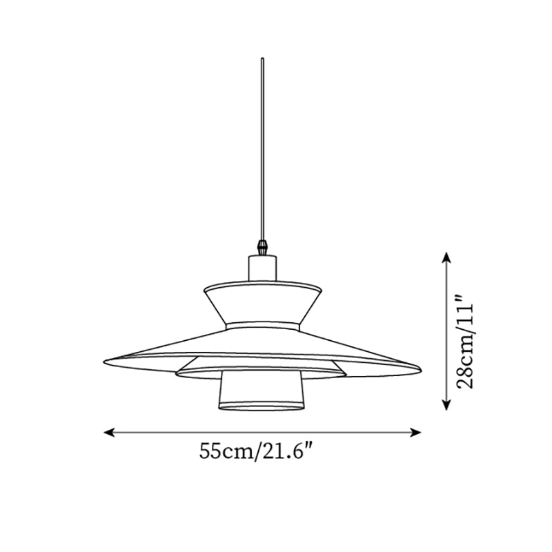 Milano Suspension Lampe Géométrique en Tissu Superposé Rouge