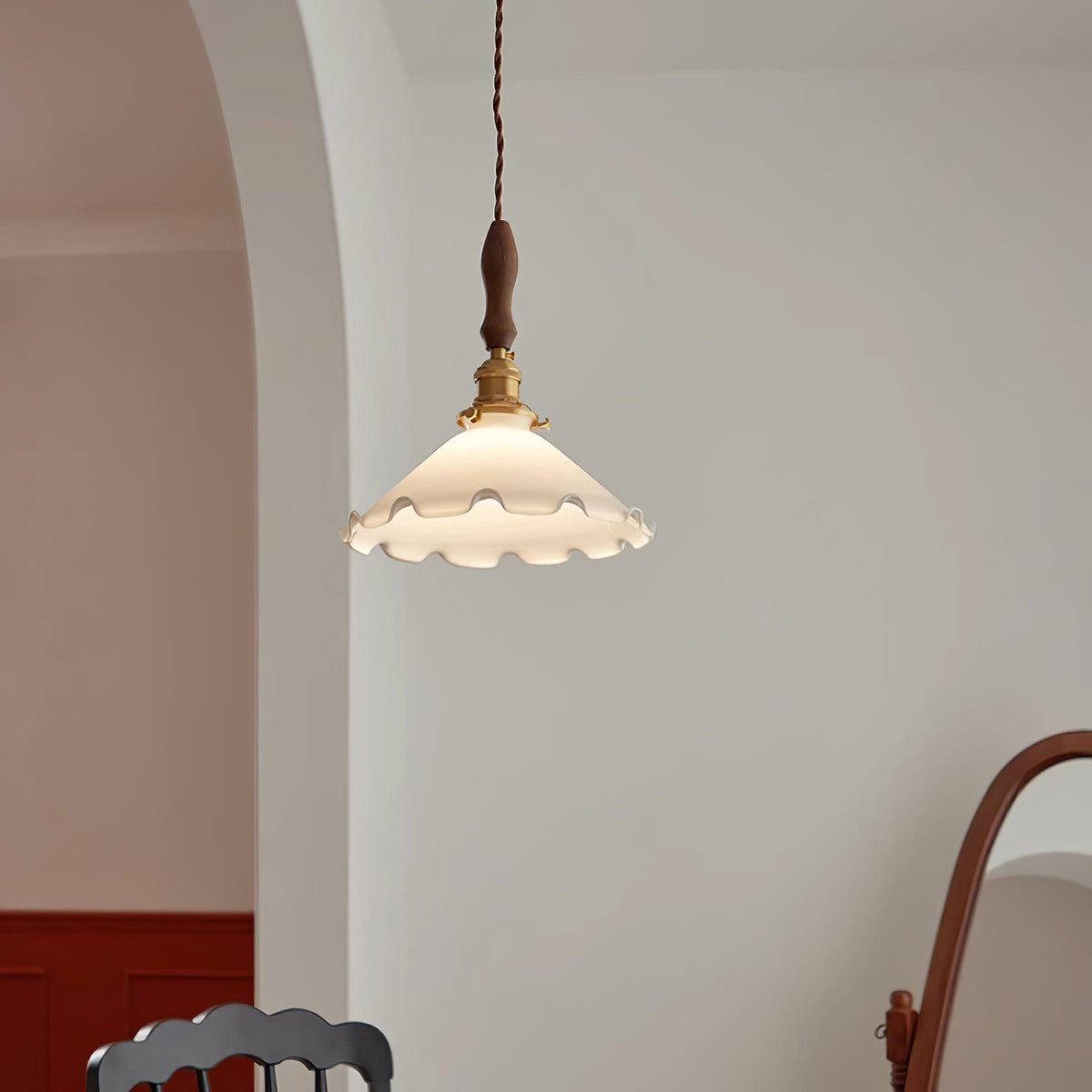 Milky Suspension Fleur en Verre Volant Organique