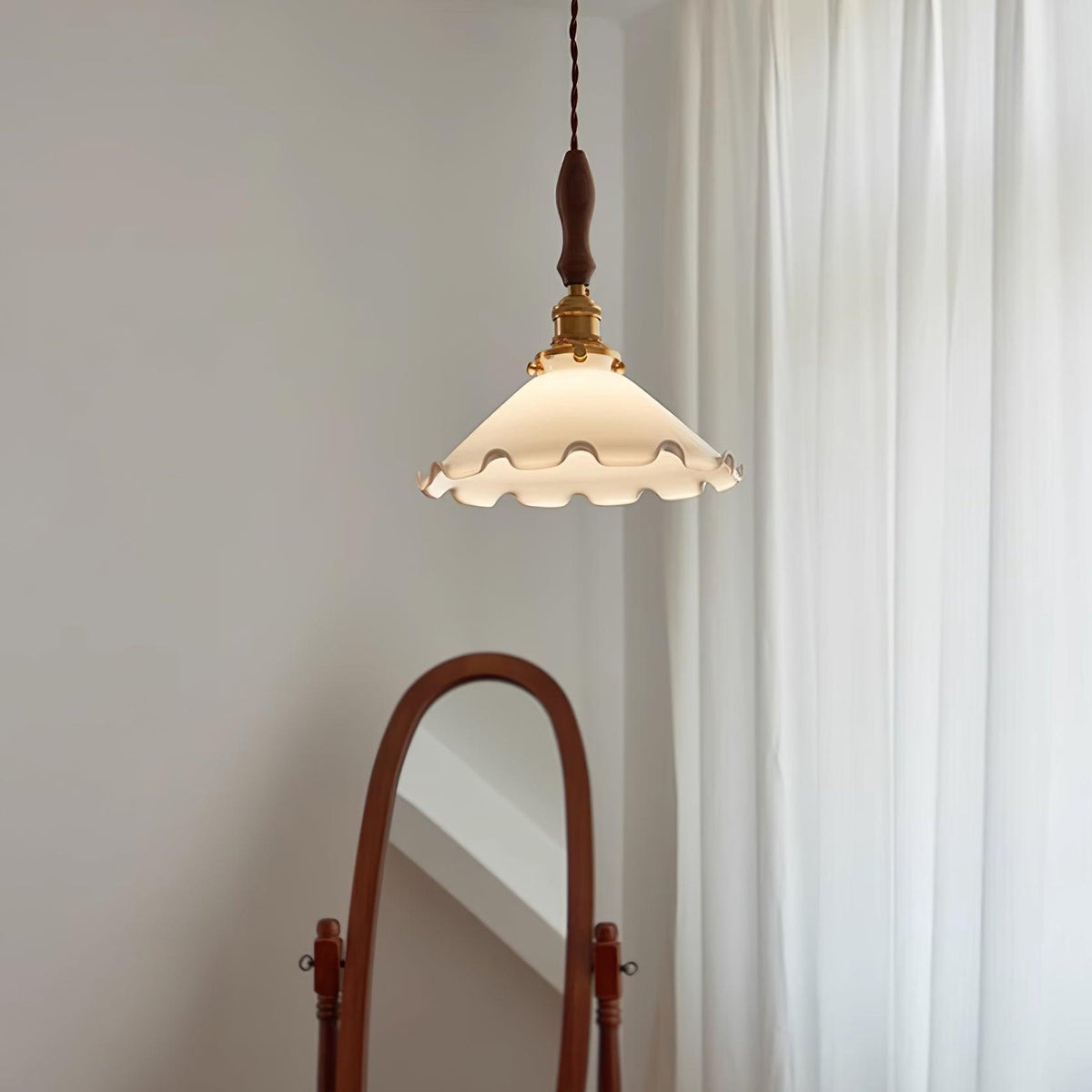 Milky Suspension Fleur en Verre Volant Organique